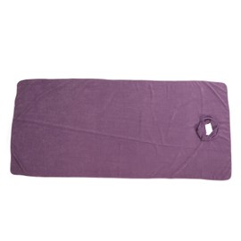 Beauty Salon Bed Cover Sheet Short Plush Keep Warm Thickened Spa Massage Bed Coverlet with Hole Purple