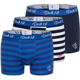 Dock13 Men's Boxer Shorts Maritime (Pack of 3), darkblue