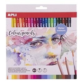 APLO 18913 – 24-Piece Watercolour Pencils Set with Brush