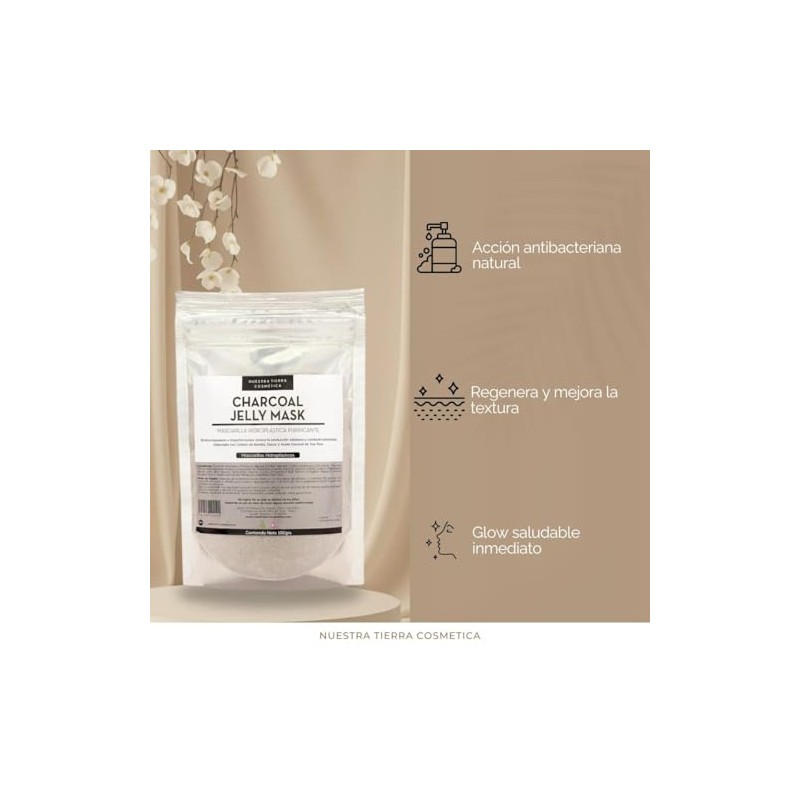 Charcoal Mascarilla Hidro-Plastica Purificante con Carbon Activado, Sauce y Tea