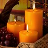 KONNI Orange Pillar Candles Set of 3, 3"x 4" Unscented