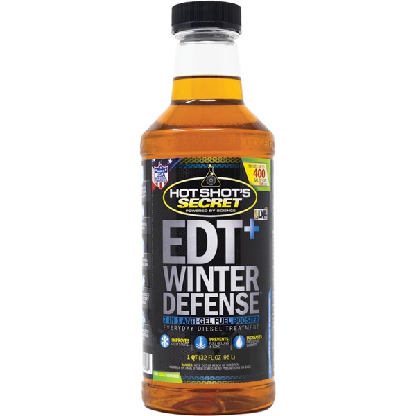 Hot Shot's Secret EDT+ Winter Defense - 32 Oz 7-in-1 Anti-Gel Fuel Booster – Winter Diesel Fuel Treatment - Boosts Cetane for Better Performance – Adds Lubricity - Protects Fuel System