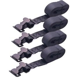 BoxerTool 1" x 6ft Alligator Clip All-Purpose Lashing Strap, Alligator Thumb Buckle Cargo Secure Utility Webbing, Black