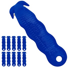 Klever Innovations KCJ-1B Safety Cutter, Advanced Plastic Polymers, 4-5/8”, Blue (Pack of 10)