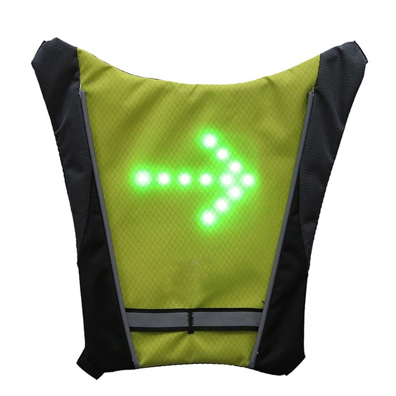Reflective Cycling Vest with Rechargeable LED Direction Indicator Remote Control