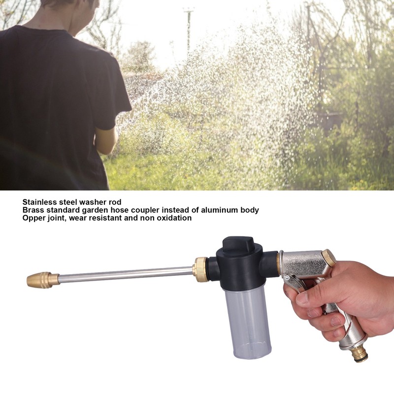High Pressure Water Gun Garden Hose Wand Nozzle Sprayer Foam