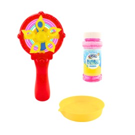 Bubbletastic Soap Bubbles Toy Children, Soap Bubbles Mill, Birthday Toy Gifts for Children, Summer Toy Children, Includes Soap Bubbles Solution, Red