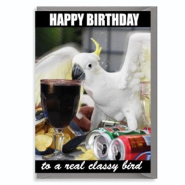 Funny Birthday Cards for Her - 'Happy Birthday To A Classy Old Bird' - Fun Birthday Cards for Women - Sister Birthday Card - Best Friend Birthday Card - Birthday Card for Wife - C842