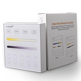 TUNICHX RF Touch Panel Remote 2.4G 4-Zone for Dimmer and CCT Controller Dual White WR02RF RF Remote Control Wall Mounted Smart Panel Remote Work with WB5 LM052 LM053 C02RF C02W C02Z etc Controller