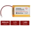 MakerFocus 1pcs 3.7V 2000mAh 7.4Wh Lithium Polymer Rechargeable Battery 1S