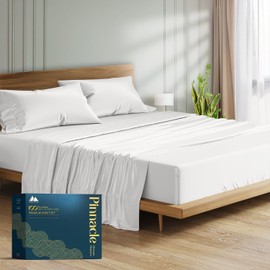 Mayfair Linen 100% Egyptian Cotton Sheets Queen Size - 1500 Series Queen Size Sheets Set Egyptian Cotton, Luxury Bedsheet (White, 4 PC), Soft, Cooling, 17" Deep Pocket Sateen Weave Bedsheet Set