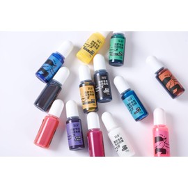 Epoxy Resin Liquid Pigment Dyes Colorants 15 Translucent Colors Non-Alcohol Inks for AB Resin UV Resin Coloring Jewelry Making Crafts DIY (Each Bottle 10g)
