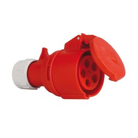 CEE 5-Pin Coupling Socket, 16A/400V, PCE SHARK, 215-6, IP 44, PCE, Tool-Free Opening and Closing