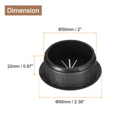 QUARKZMAN 2 Pieces Cable Hole Cover, 2 Inch (50 mm) ABS Desk Cable Wire Cable Grommet Hole Cover for Office Computer Desk Wire Organizer, Black