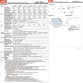 DynMach LRS-600-12 600W 12V 50A AC-DC Switching Power Supply - Designed for Industrial Automation and Mechanical Equipment