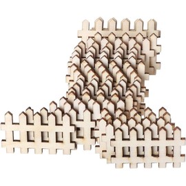 25Pcs Wooden Fence Embellishment, Fence Shaped Wooden Scrapbooking, Wooden Cutouts Wood Ornament for Crafts