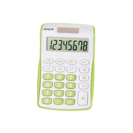 Genie 12496 Compact Pocket Calculator with 8 Digit Display - Green