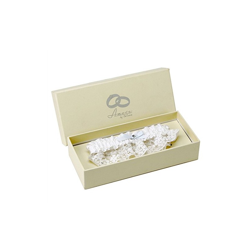 Amore White Lace and Satin Wedding Garter Gift