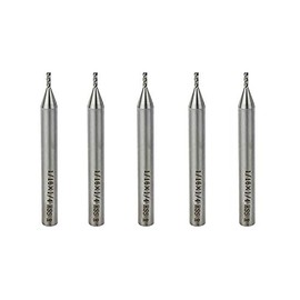 Rannb End Mill Cutter 1/16" Cutting Dia 1/4" Shank Dia 4 Flutes End Mill Drill Bit - 5pcs