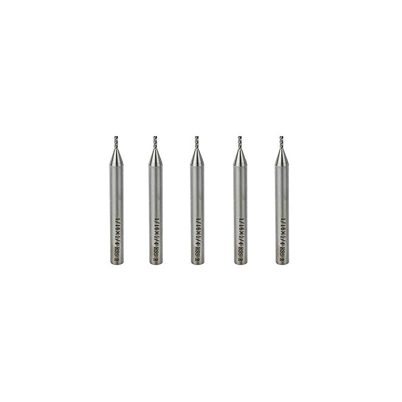 Rannb End Mill Cutter 1/16" Cutting Dia 1/4" Shank Dia