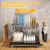 Dish Drying Rack 2 Tier,Space-Saving Dish Drainer with 360° Rotating