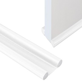 CENCERY 37in/96cm Double Under Door Draught Excluder, Draft Excluder for Doors, Double Side Door Draft Stopper, Adjustable Soundproof Draught Excluder for Reduce Noise Draught Dust(White)