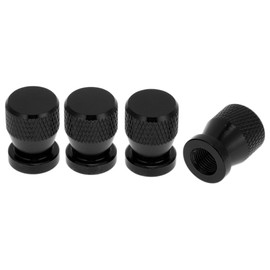 HEROFFIX 4 Pcs Net Pattern Tire Valve Stem Caps Decorative Tyre Valve Dust Covers 7x19mm Black Aluminum Alloy