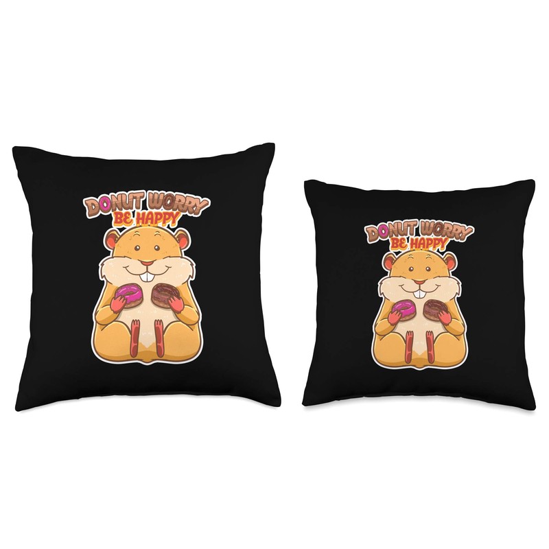 BoredKoalas Hamster Pillows Hamster Donut Cute Doughnut Sweet Hammy Owner