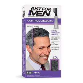 Just For Men Control Gradual, Tinte Para Canas, Color Negro T55, Cubre Algunas Canas, 40g