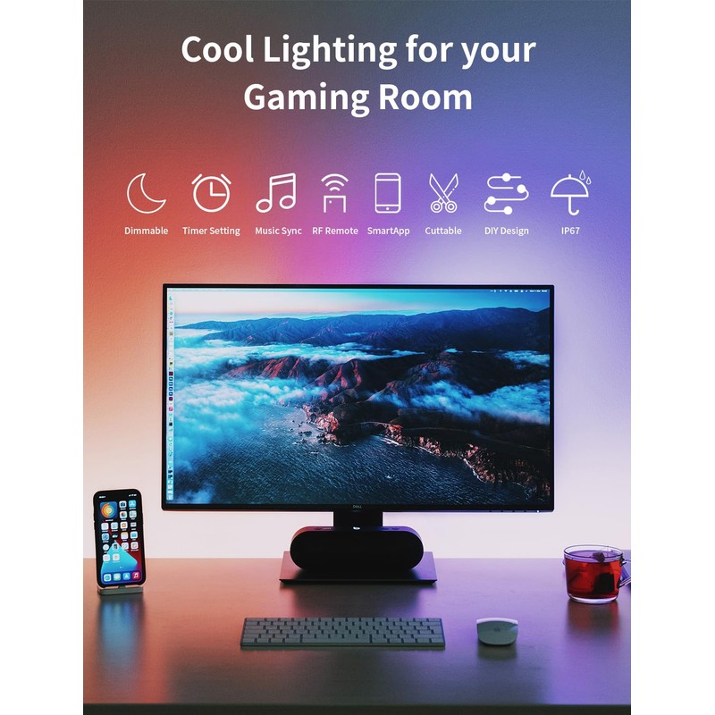 BUNACET 52FT LED Neon Rope Lights, RGB Strips Light with