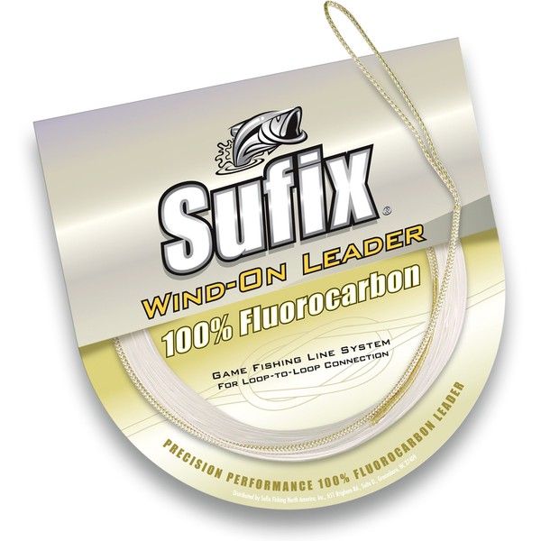 Sufix Invisiline Fluorocarbon Leader 110-Yards Leader Wheel Fishing Line (Clear, 60-Pound)
