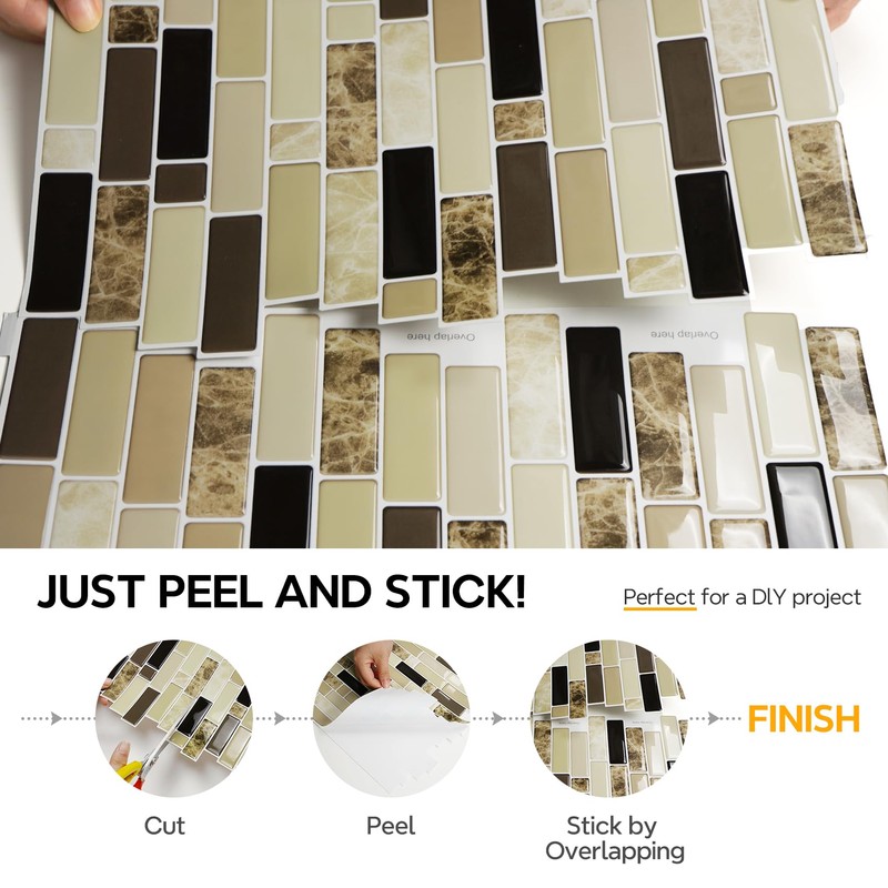 Vamos Tile 12" x 12" Peel and Stick Self Adhesive