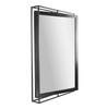 Head West Black Rectangular Metal Framed Swivel Floating Wall Mirror,