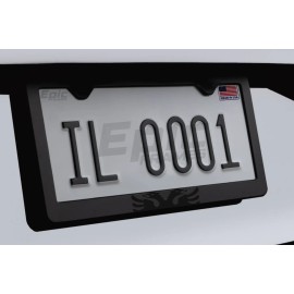 Albanian License Plate Frame Black on Black Albanian Eagle Flag Black Stainless Steel /W Screws