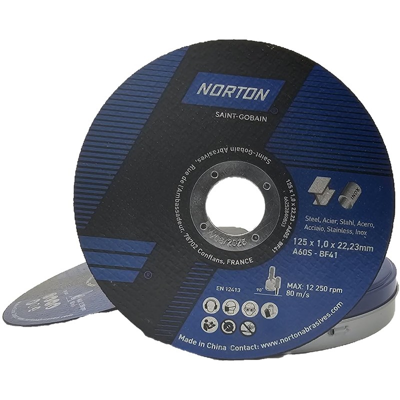 Norton Expert Cutting Disc Metal/Stainless Steel Diameter 125 x 22.23