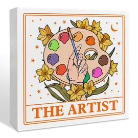 Artist Painter Gifts, Gifts for Artist Art Teacher Painter Women Men, Artist Painter Wooden Box Sign Decor, Artist Wood Box Sign Decorations for Home Office Art Studio Room, The Artist