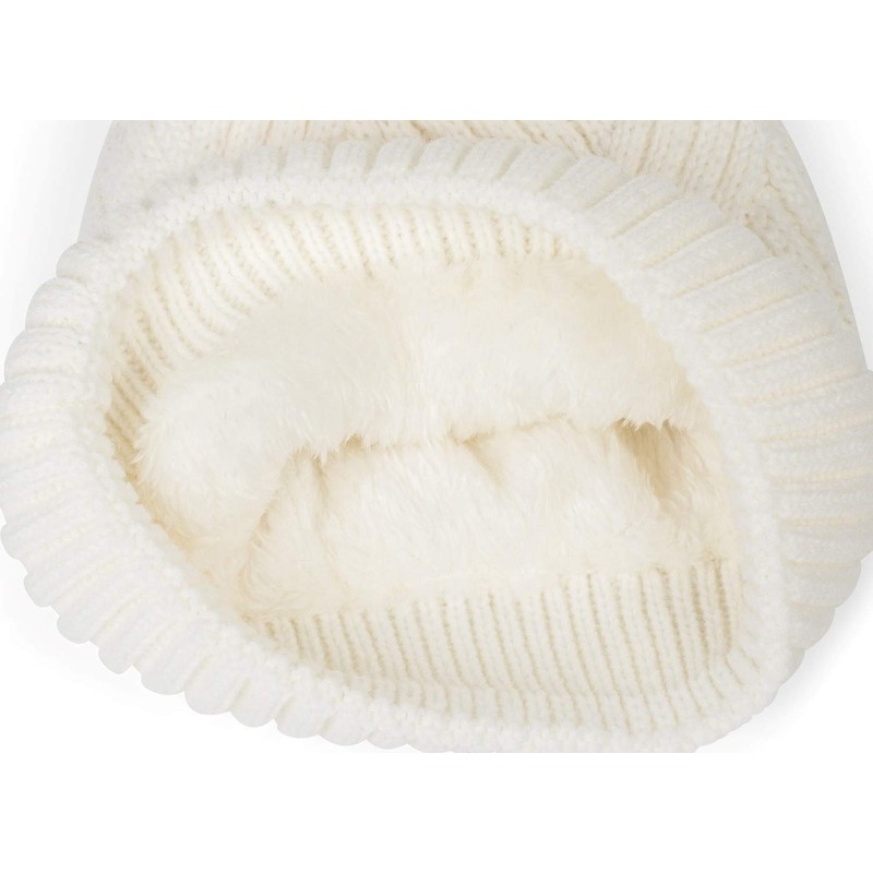 styleBreaker Ladies Knitted Pom Pom Hat with Ribbed Pattern and