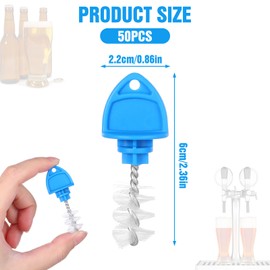 50 Pack Beer Plugs Tap Brush, Draft Beer Tap Plugs Beer Faucet Tap Cleaning Plug Brush Beer Tap Covers for Draft Beer Faucet Cap Restaurant Home Party Bar(Blue)