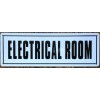 BuildingSigns.com ELECTRICAL ROOM SIGN (8X3.5 SILVER SILVER BACKGROUND, ALUMINUM) -REF24-1027