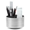 Czzmy Round Leather Art Supply Organizer,Remote Control Holder,360 Degree Spinning,Multi-Functional