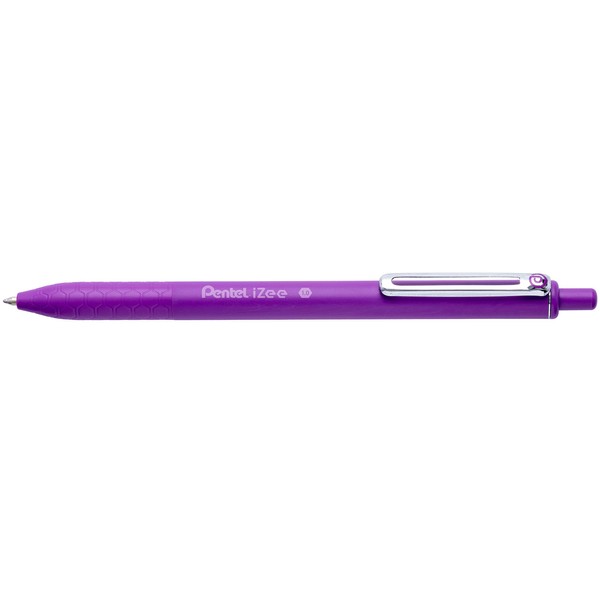 Pentel iZee Retractable 1.0mm Ballpoint - Violet Ink - Pack of 12