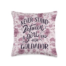 Dog Lover Goldador Gifts Women Kids Dog Owner Gift A Girl and Her Goldador Throw Pillow, 16x16, Multicolor