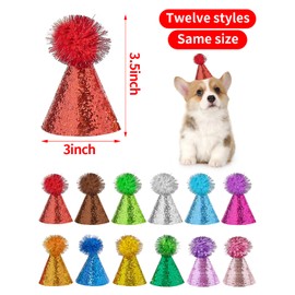 PET SHOW 24 Pack Mini Small Dog Hats Cat Birthday Party Hat Rabbit Hats for Holiday Wedding Puppies Kittens Costume Accessories