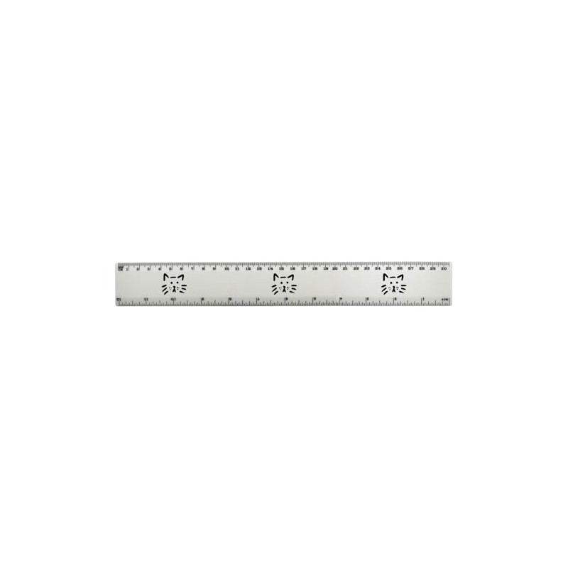 'Cat Face Doodle' 30cm (12 Inch) White Plastic Ruler (RL00089564)