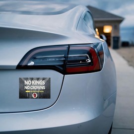 Anti Trump Stickers, No Kings No Crowns Waterproof Stickers for Bumper, Laptop, Luggage, and Window, 5.9"x3.9" Anti-Authoritarian Political Protest Design Sticker Gifts for Anti-Republicans