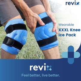 REVIX 20" Extra Large Ice Pack for Knee, Back, Shoulder, Reusable Gel ice Packs to Reduce Discomfort, XXXL Ice Knee Wrap with Cold Compression for Ease Fatigue and Promote Flexibility, Set of Two