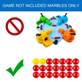 21 Pieces Game Replacement Marbles 1 Set Game Replacement Balls Compatible with Hungry Hungry Hippos, 19 Red Balls and 2 Yellow Balls