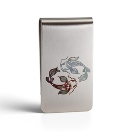 Yin Yang Koi Fish Money Clip – Stainless Steel | Japanese Gift | Slim Wallet for Cash & Cards | Made in UK | Unique Gift (with Gift Box)