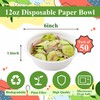 12oz Paper Sugarcane Disposable Bowls for Salads, Dessert and Cereals-