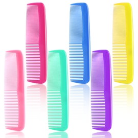 24 Pieces Colorful Hair Combs Set for Women, Pocket Hair Comb Portable Fine and Wide Tooth Combs Multipack Plastic Fine Dressing Comb for Women and Men Styling (6 Colors)
